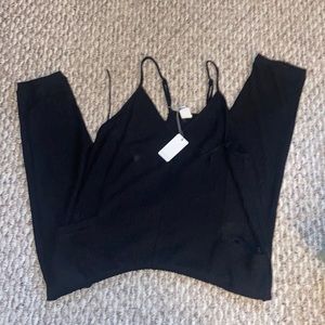 Black waffle knit jumper